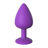 Фиолетовая анальная пробка со стразом Her Little Gem Large Plug - 9,5 см. - Pipedream - купить с доставкой в Иваново