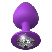 Фиолетовая анальная пробка со стразом Her Little Gem Large Plug - 9,5 см. - Pipedream - купить с доставкой в Иваново