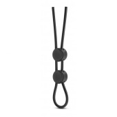 Черное двойное эрекционное лассо Silicone Double Loop Cock Ring - Blush Novelties - в Иваново купить с доставкой