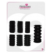 Набор из 7 черных насадок PENIS SLEEVES SET - Dream Toys - в Иваново купить с доставкой