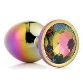 Голографическая анальная втулка с радужным кристаллом - 7,1 см. - Dream Toys - купить с доставкой в Иваново