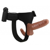 Страпон с вагинальной пробкой и вибрацией Ultra Passionate Harness - 16 см. - Baile - купить с доставкой в Иваново