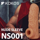 Телесная открытая насадка-реалистик с подхватом мошонки Nude Sleeve L - 14 см. - KOKOS - в Иваново купить с доставкой