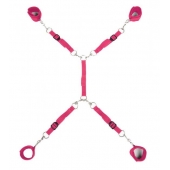 Ярко-розовый набор фиксаций на кровати Classic Bed Spreader - Lux Fetish - купить с доставкой в Иваново