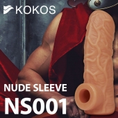 Телесная открытая насадка-реалистик с подхватом мошонки Nude Sleeve S - 10 см. - KOKOS - в Иваново купить с доставкой