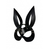 Черная кожаная маска зайки Miss Bunny - БДСМ Арсенал - купить с доставкой в Иваново