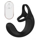Черный анальный стимулятор с эрекционными кольцами Remote Couple Teaser - Dream Toys - в Иваново купить с доставкой
