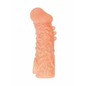 Телесная закрытая насадка с шершавой головкой Cock Sleeve Size M - 15,6 см. - KOKOS - в Иваново купить с доставкой