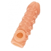 Телесная закрытая насадка с пучками шишечек Cock Sleeve Size S - 13,8 см. - KOKOS - в Иваново купить с доставкой