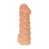 Телесная закрытая насадка с пучками шишечек Cock Sleeve Size M - 15,6 см. - KOKOS - в Иваново купить с доставкой