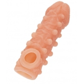 Телесная закрытая насадка с шариками Cock Sleeve Size S - 13,8 см. - KOKOS - в Иваново купить с доставкой