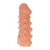 Телесная закрытая насадка с шариками Cock Sleeve Size M - 15,6 см. - KOKOS - в Иваново купить с доставкой