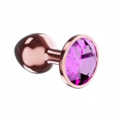 Пробка цвета розового золота с лиловым кристаллом Diamond Quartz Shine L - 8,3 см. - Lola Games - купить с доставкой в Иваново