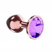 Пробка цвета розового золота с фиолетовым кристаллом Diamond Amethyst Shine L - 8,3 см. - Lola Games - купить с доставкой в Иваново
