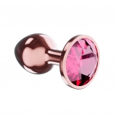 Пробка цвета розового золота с малиновым кристаллом Diamond Ruby Shine L - 8,3 см. - Lola Games - купить с доставкой в Иваново