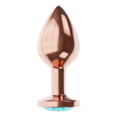 Пробка цвета розового золота с малиновым кристаллом Diamond Topaz Shine L - 8,3 см. - Lola Games - купить с доставкой в Иваново