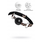 Черный кляп-шар на леопардовых ремешках Anonymo - ToyFa - купить с доставкой в Иваново Черный кляп-шар на леопардовых ремешках Anonymo - ToyFa - купить с доставкой в Иваново