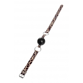 Черный кляп-шар на леопардовых ремешках Anonymo - ToyFa - купить с доставкой в Иваново Черный кляп-шар на леопардовых ремешках Anonymo - ToyFa - купить с доставкой в Иваново