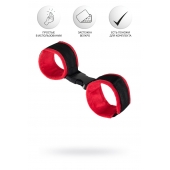 Красно-черные велюровые наручники Anonymo - ToyFa - купить с доставкой в Иваново