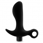 Черный анальный вибратор Silicone Vibrating Prostate Massager 01 - 10,8 см. - Blush Novelties - в Иваново купить с доставкой