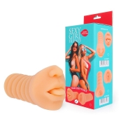 Телесный мастурбатор-ротик с высунутым язычком - Bior toys - в Иваново купить с доставкой