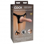 Страпон с телесной насадкой на присоске Beginner s Silicone Body Dock Kit - 14 см. - Pipedream - купить с доставкой в Иваново