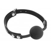 Черный силиконовый кляп-шарик на ремешках - Fetish Tentation - купить с доставкой в Иваново