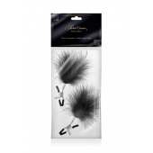 Зажимы на соски с черными пуховыми кисточками Sweet Caress Feather Nipple Clumps - Sweet Caress - купить с доставкой в Иваново
