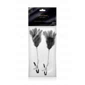 Зажимы для сосков с черными перьями Sweet Caress Feather Nipple Clumps - Sweet Caress - купить с доставкой в Иваново