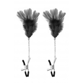 Зажимы для сосков с черными перьями Sweet Caress Feather Nipple Clumps - Sweet Caress - купить с доставкой в Иваново
