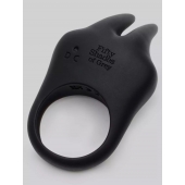 Черное эрекционное виброкольцо Sensation Rechargeable Vibrating Rabbit Love Ring - Fifty Shades of Grey - в Иваново купить с доставкой