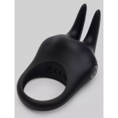 Черное эрекционное виброкольцо Sensation Rechargeable Vibrating Rabbit Love Ring - Fifty Shades of Grey - в Иваново купить с доставкой