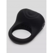 Черное эрекционное виброкольцо Sensation Rechargeable Vibrating Love Ring - Fifty Shades of Grey - в Иваново купить с доставкой