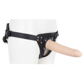 Пустотелый страпон Harness CLASSIC с бандажом - 19,5 см. - LOVETOY (А-Полимер) - купить с доставкой в Иваново