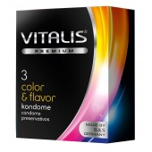 Цветные ароматизированные презервативы VITALIS PREMIUM color   flavor - 3 шт. - Vitalis - купить с доставкой в Иваново