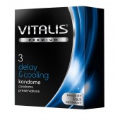 Презервативы VITALIS PREMIUM delay   cooling с охлаждающим эффектом - 3 шт. - Vitalis - купить с доставкой в Иваново