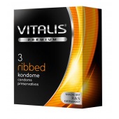 Ребристые презервативы VITALIS PREMIUM ribbed - 3 шт. - Vitalis - купить с доставкой в Иваново
