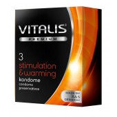 Презервативы VITALIS PREMIUM stimulation   warming с согревающим эффектом - 3 шт. - Vitalis - купить с доставкой в Иваново