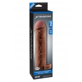 Коричневая насадка с кольцом Perfect 2 Extension with Ball Strap - 19 см. - Pipedream - в Иваново купить с доставкой