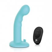 Голубая изогнутая насадка 6in Remote Control Ripple P-Spot G-Spot на черных трусиках - 16 см. - Pegasus - купить с доставкой в Иваново