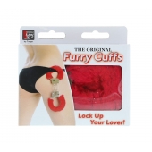 Металлические наручники с красной меховой опушкой METAL HANDCUFF WITH PLUSH RED - Dream Toys - купить с доставкой в Иваново