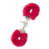 Металлические наручники с красной меховой опушкой METAL HANDCUFF WITH PLUSH RED - Dream Toys - купить с доставкой в Иваново