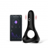 Черное виброкольцо Magic Motion Rise с подхватом мошонки - Magic Motion - в Иваново купить с доставкой
