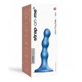 Голубая насадка Strap-On-Me Dildo Plug Balls size S - Strap-on-me - купить с доставкой в Иваново