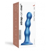Голубая насадка Strap-On-Me Dildo Plug Balls size L - Strap-on-me - купить с доставкой в Иваново