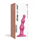 Розовая насадка Strap-On-Me Dildo Plug Beads size S - Strap-on-me - купить с доставкой в Иваново