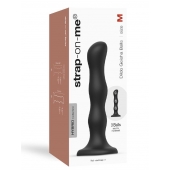 Черная насадка Strap-On-Me Dildo Geisha Balls size M - Strap-on-me - купить с доставкой в Иваново