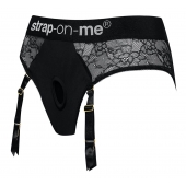 Черные трусики для насадок Diva Lingerie Harness - size L - Strap-on-me - купить с доставкой в Иваново