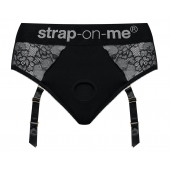 Черные трусики для насадок Diva Lingerie Harness - size L - Strap-on-me - купить с доставкой в Иваново