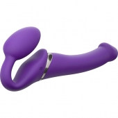 Фиолетовый безремневой вибрострапон Vibrating Bendable Strap-On - size L - Strap-on-me - купить с доставкой в Иваново